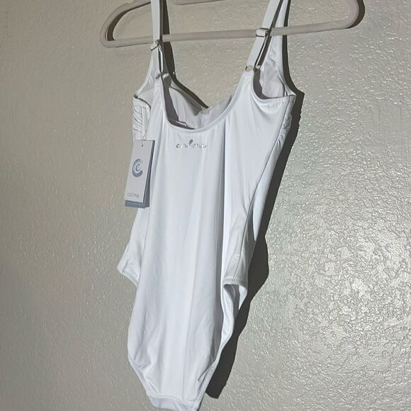 NWT Johnny Was Calme Tank One Piece Swimsuit Bright White Small - Picture 6 of 11